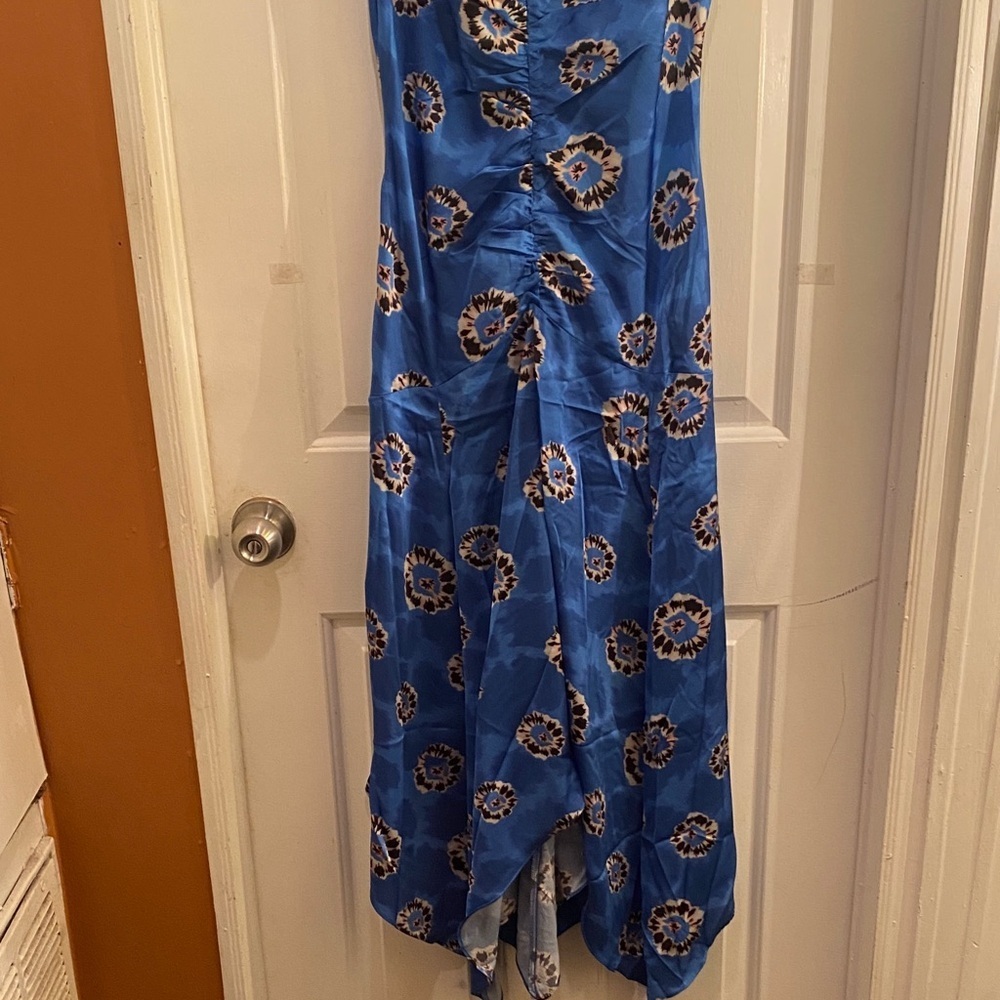 MELLODAY Blue Floral Asymmetrical Midi Skirt - Picture 5 of 12